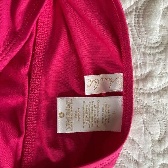 Boston Proper Pink One-Piece Swimsuit with Ruched Details - Picture 4 of 6